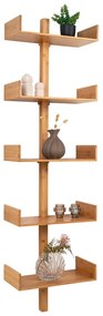 Natúr színű többszintes bambusz fali polc 50 cm Villa – House Nordic