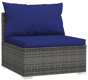 8 részes szürke polyrattan kerti ülőgarnitúra párnákkal