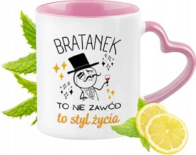 Bögre Árvácska Rózsaszín Szív Alakú Füllel Kávé Ajándék