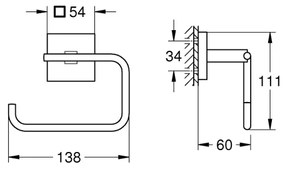 GROHE 40978DC0 - START CUBE WC-papírtartó, nemesacél