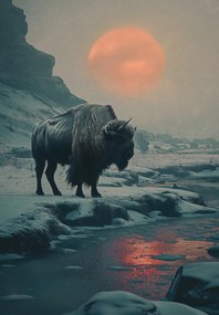 Poszter 68x98cm Bölény monolit