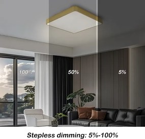 Brilagi-LED dimmelhető mennyezeti lámpatest POOL LED/48W/230V 3000-6000K 50x50 cm arany + távirányító