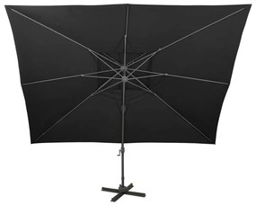 fekete dupla tetejű konzolos napernyő 400 x 300 cm