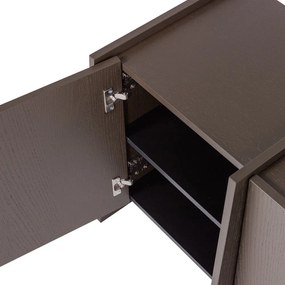 Sötétbarna TV-állvány kőrisfa dekorral 102x53x44 cm Brock – WOOOD