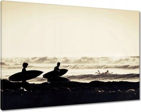 Vászonkép 100x70 Szörfözés naplemente