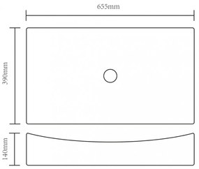 Fürdőszoba téglalap alakú kerámia mosdó fekete
