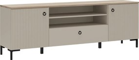 TV-állvány, szürkésbarna Taupe/silverjack tölgy, DOMCA 2D1S