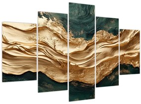 Kép - Zöld absztrakció arannyal II. (150x105 cm)