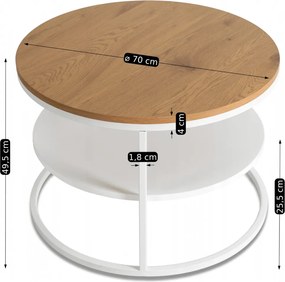 Asztal tölgy/fehér színben BEST