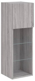 szürke sonoma színű TV-szekrény LED-lámpákkal 30,5x30x90 cm