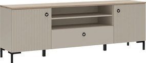 TV-állvány, szürkésbarna Taupe/silverjack tölgy, DOMCA 2D1S
