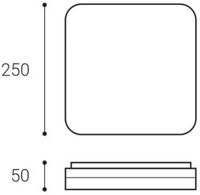 LED2 - LED Mennyezeti lámpa SQUARE LED/12W/230V IP54 3000/4000/5700K