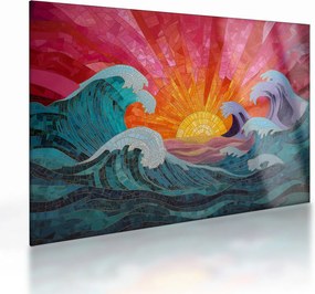 Üveg kép - Hullámmozaik (70x50 cm)