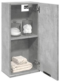 betonszürke fali fürdőszobaszekrény 32x20x67 cm