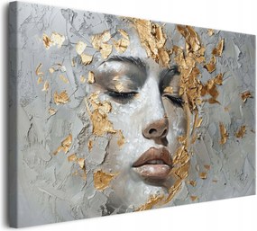 Absztrakt vászonkép a nappaliba Nő arca betonon 80x120
