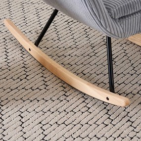 Hintaszék, relaxációs szék kordbársony kárpitozással, szürke