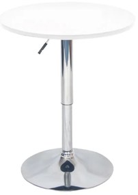 Bárasztal, magasság állítással, króm/fehér, átmérő 60 cm, BRANY 2 NEW