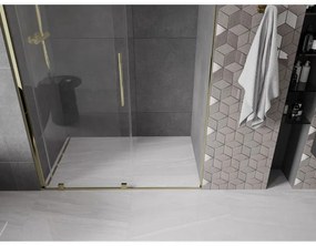Mexen Velar, nyitható tolóajtó 150x200 cm, 8mm átlátszó üveg, arany fényes, 871-150-000-01-50