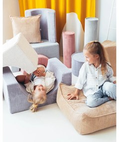 Világosbarna kordbársony gyerek babzsákfotel Square – Wigiwama
