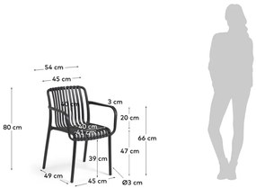 Isabellini fekete kerti szék - Kave Home