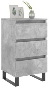 2 db betonszürke szerelt fa éjjeliszekrény 40x35x69 cm