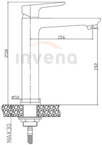 Invena Dokos, magas mosogató csaptelep, króm, INV-BU-19-W01-V