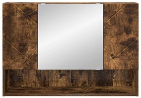 Fürdőszobai tükörszekrény Füstölt tölgy 80 x 17 x 55 cm Faanyag