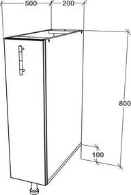 Benita Bronz Tölgy-Fehér 20x50x80 cm N