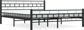 vidaXL fekete acél ágykeret 160 x 200 cm