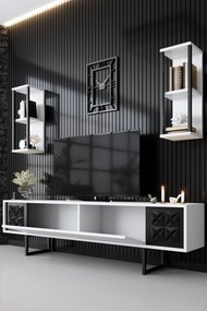 TV szekrény Black Line - White, Black