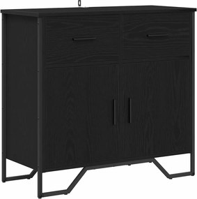 vidaXL Széf fiókkal Fekete tölgy 79,5 x 35,5 x 74,5 cm