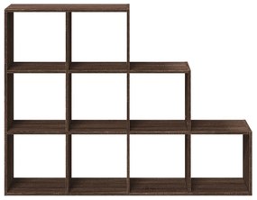 3 szintes barna fa elválasztó könyvespolc 137,5 x 29 x 103,5 cm