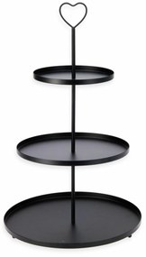 Fém polcos szekrény 3 emeletes, 30 × 30 × 48 cm,fekete