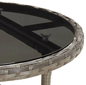 3 részes szürke polyrattan kerti bisztrógarnitúra párnákkal