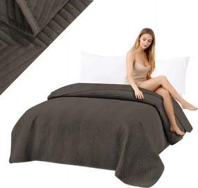 Ágytakaró 200x220 Ágyhoz Velúr Barna Steppelt Halszálka Több színben