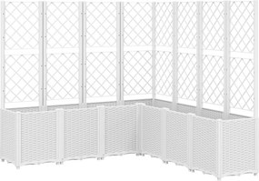 vidaXL fehér polipropilén rácsos kerti ültetőláda 160 x 160 x 140 cm