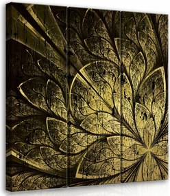 Vászonkép 90x100 Fraktál Arany Fekete Absztrakt Elegancia Minta Textúra