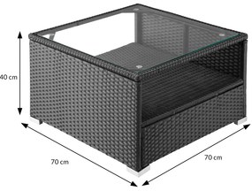 Deuba Kerti rattan garnitúra XXL - fekete/antracit párnák