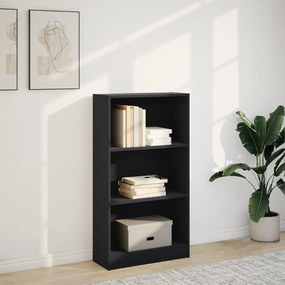 fekete szerelt fa könyvszekrény 60 x 24 x 109 cm
