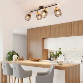 Brilagi - Spotlámpa BASKLITE 4xE27/15W/230V kaucsukfa/fekete