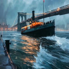 Poszter 40x40cm Régi gőzhajó