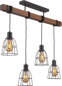 Italux Vintage Függeszték Reda Fekete ITXPND-4793-4-L