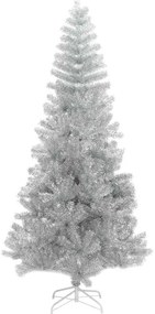 Karácsonyfa 300 LED-del állvánnyal Ezüst 210 cm PET