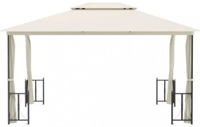 krémszínű pavilon oldalfalakkal és dupla tetővel 3x4 m
