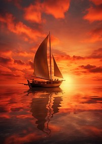 Poszter 42x59,4cm Naplemente vitorlái alatt