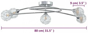 mennyezeti lámpa dróthálós burákkal 5 db G9 LED-lámpával