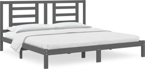 vidaXL szürke tömör fenyőfa ágykeret 200x200 cm