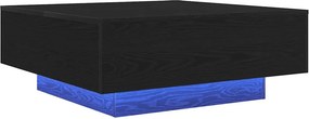 vidaXL Dohányzóasztal Fekete tölgy 80 x 80 x 31 cm Faanyag