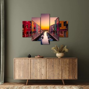 Kép - Naplemente, Burano sziget, Velence, Olaszország (150x105 cm)