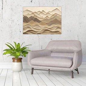 Kép - 3D hegyvonalak (70x50 cm)